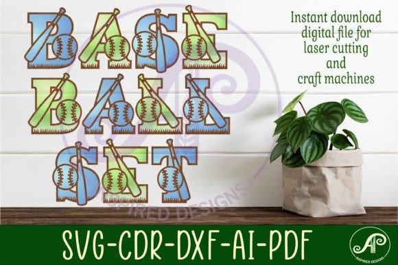 Baseball Softball Bat and Ball Letters: Elevating Sports-Themed Craft with Precision Digital Design