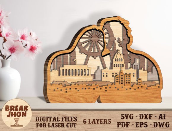 Crafting Depth: The Layered Wooden Couple Cut File