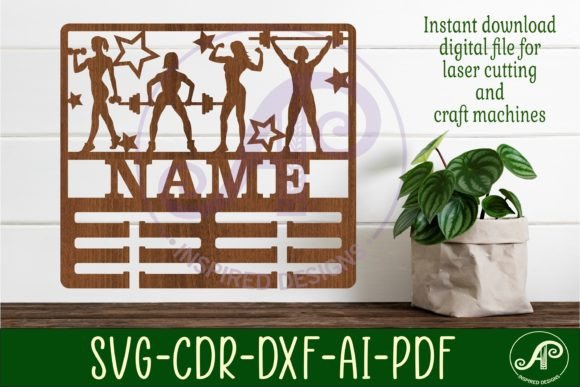 Custom Weight Lifting Female Medal Holder
