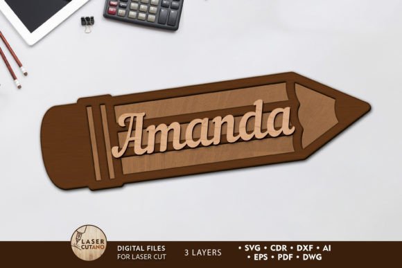 Decor Pencil Layered Laser Cut Template Guide