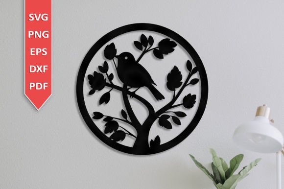 Elevating Interior Design with Bird on Branch Laser Cut Wall Decor SVG