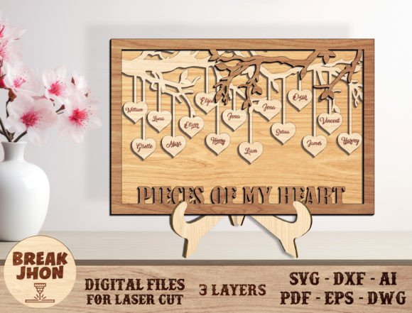 Family Tree Wood Frame - Break Jhon: A Practical Guide to Digital Laser Cutting Designs