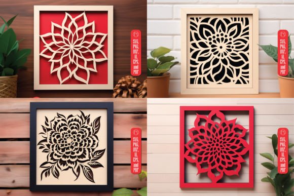Flower in Frame Wall Decor SVG Bundle