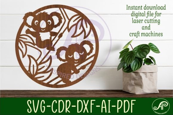 Koala Wall Art Sign SVG Vector