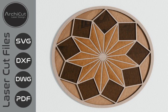 Round Geometric Wood Wall Art Hanging