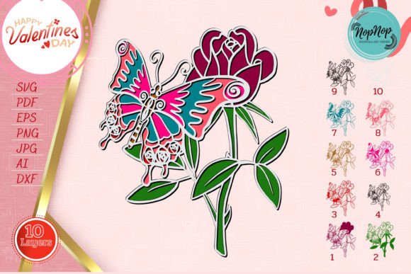 Unlocking Precision and Beauty with the 3D Rose and Butterfly V.1 Digital Cut File